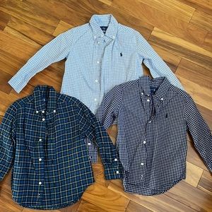 Bundle of 3 , little boys Ralph Lauren Oxford shirts , long sleeves
